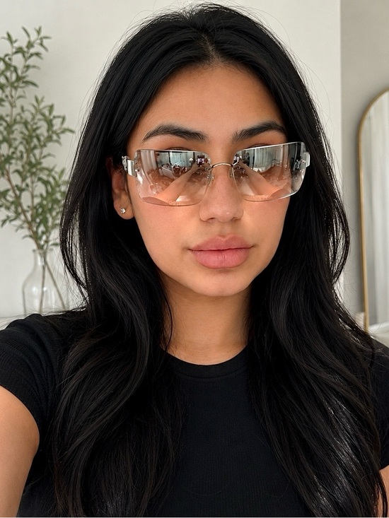 CHANEL Accessories - CHANEL Rimless Sunglasses in Light Brown Gradient Lens VINTAGE